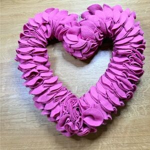 Target Pink Heart-Shaped Felt Wreath